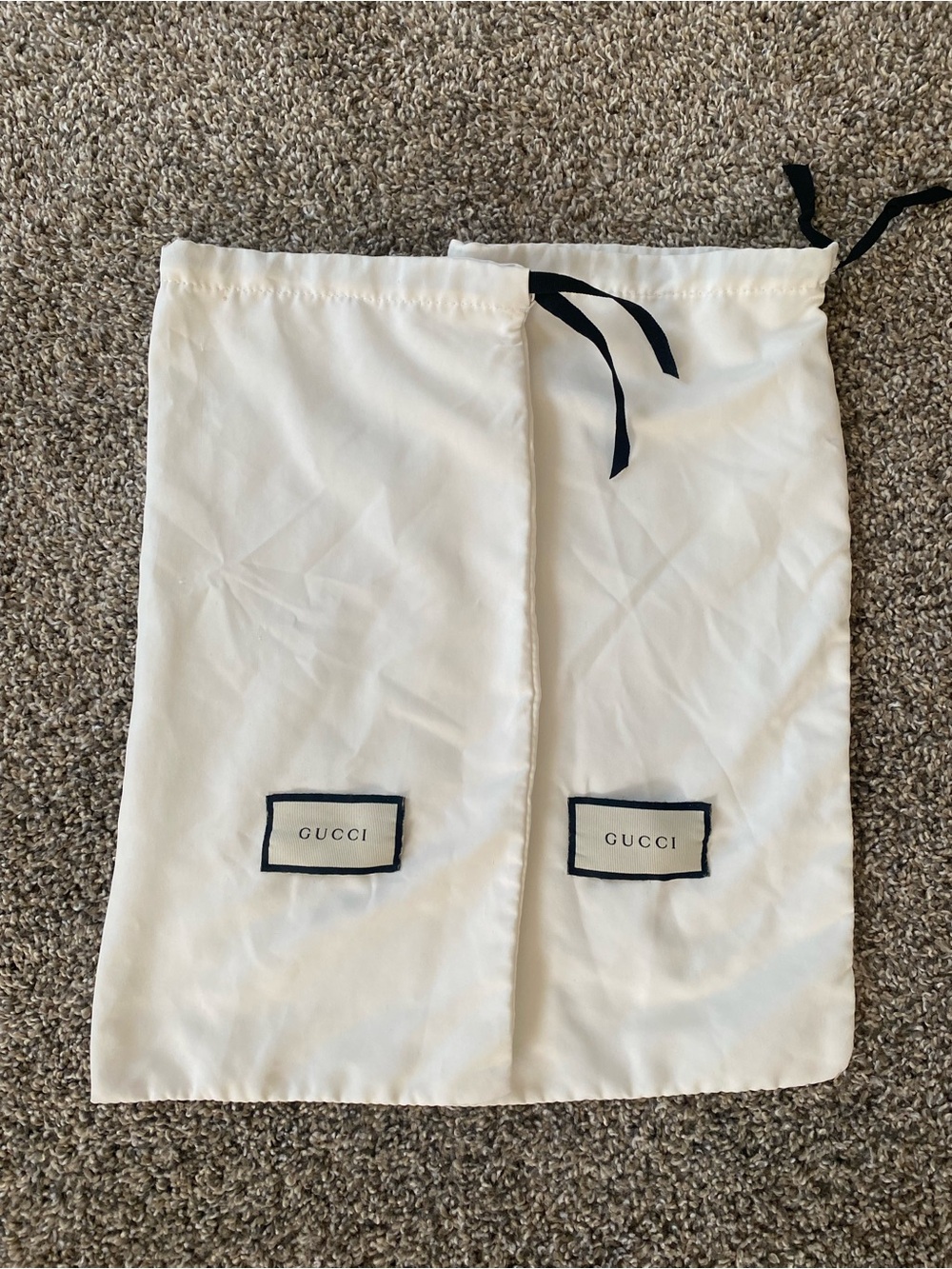 Gucci White Skirt Dust Bag with Black Drawstring